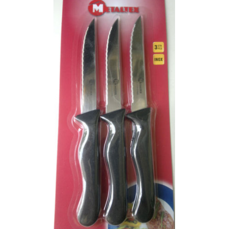 Conjunto de 3 cuchillos chuleteros de sierra